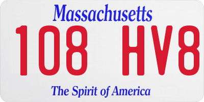 MA license plate 108HV8