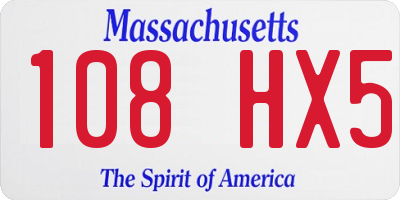 MA license plate 108HX5