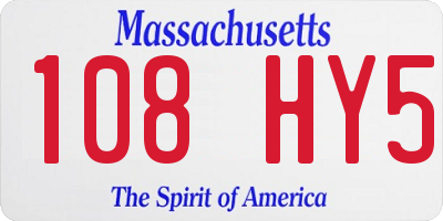 MA license plate 108HY5