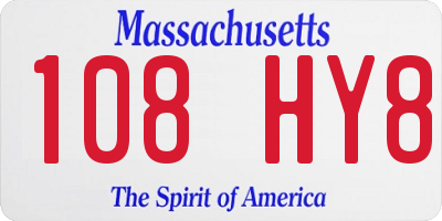 MA license plate 108HY8