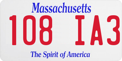 MA license plate 108IA3