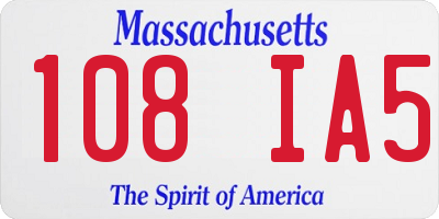 MA license plate 108IA5