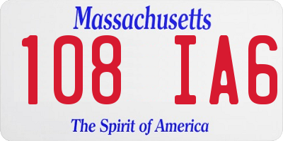 MA license plate 108IA6