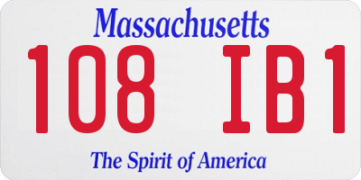 MA license plate 108IB1
