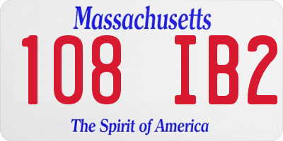 MA license plate 108IB2