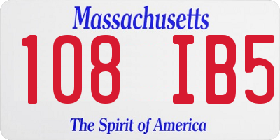 MA license plate 108IB5