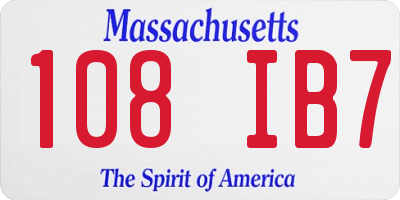 MA license plate 108IB7