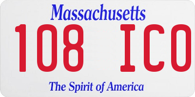 MA license plate 108IC0