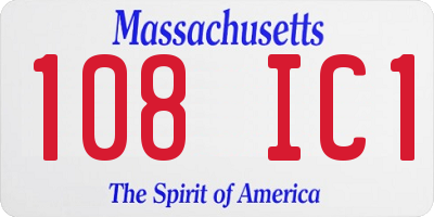 MA license plate 108IC1