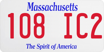 MA license plate 108IC2