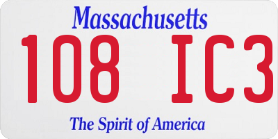 MA license plate 108IC3