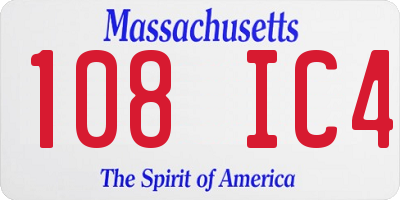 MA license plate 108IC4