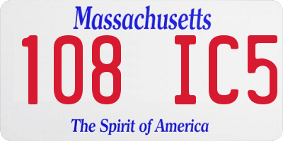 MA license plate 108IC5