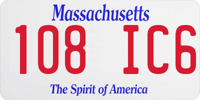 MA license plate 108IC6