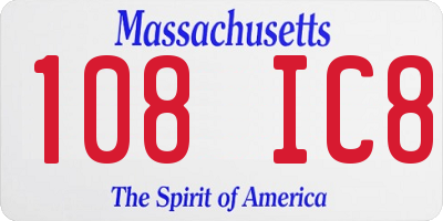 MA license plate 108IC8