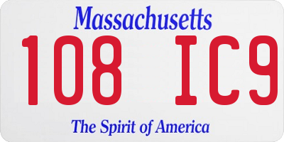 MA license plate 108IC9