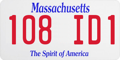 MA license plate 108ID1