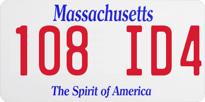 MA license plate 108ID4