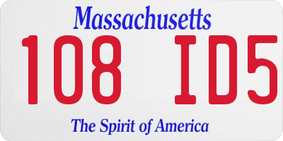MA license plate 108ID5