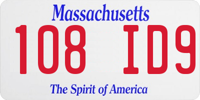 MA license plate 108ID9