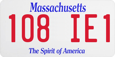 MA license plate 108IE1