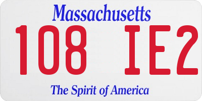 MA license plate 108IE2