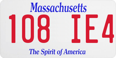 MA license plate 108IE4