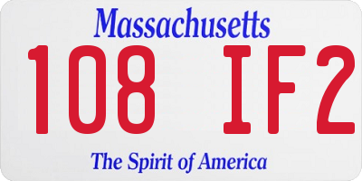 MA license plate 108IF2