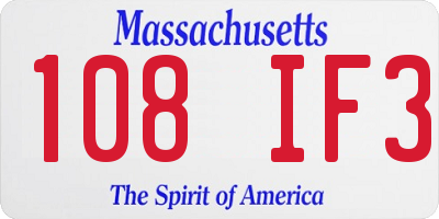 MA license plate 108IF3