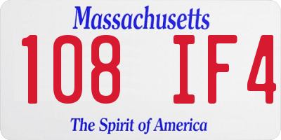 MA license plate 108IF4