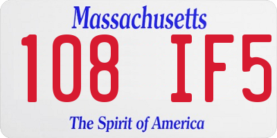 MA license plate 108IF5