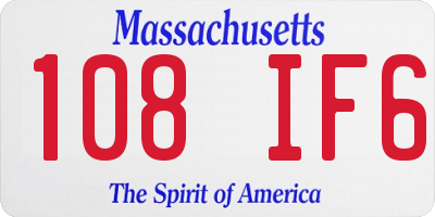 MA license plate 108IF6