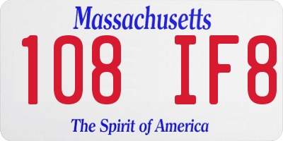 MA license plate 108IF8