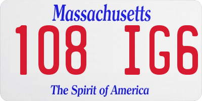 MA license plate 108IG6