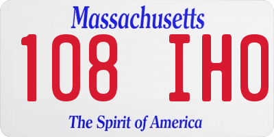 MA license plate 108IH0