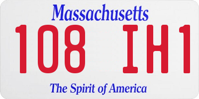 MA license plate 108IH1