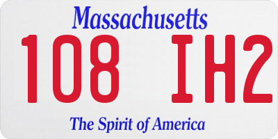 MA license plate 108IH2