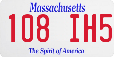 MA license plate 108IH5