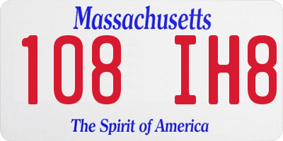 MA license plate 108IH8