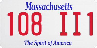 MA license plate 108II1