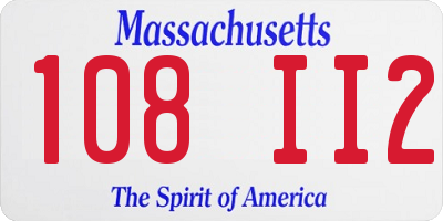 MA license plate 108II2