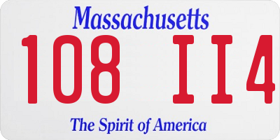 MA license plate 108II4