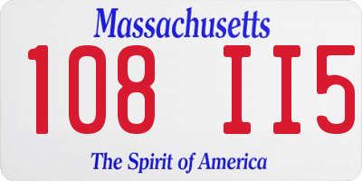 MA license plate 108II5
