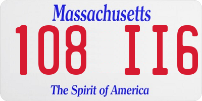 MA license plate 108II6