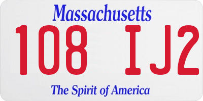 MA license plate 108IJ2