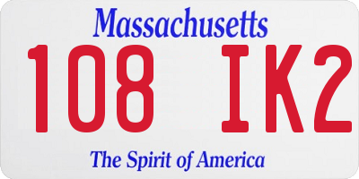 MA license plate 108IK2