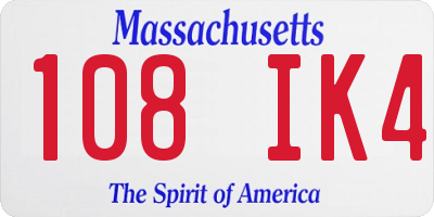 MA license plate 108IK4