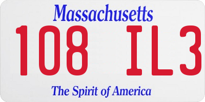MA license plate 108IL3