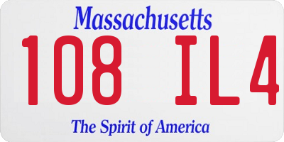MA license plate 108IL4