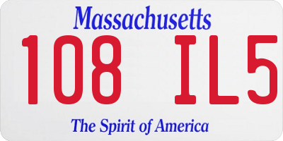 MA license plate 108IL5